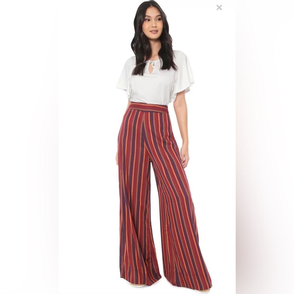 wide leg colorful striped Pantaloon
